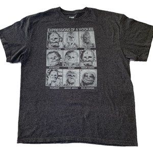 Men's Star Wars Chewbacca Expression Of A Wookiee Size XL Gray T-Shirt